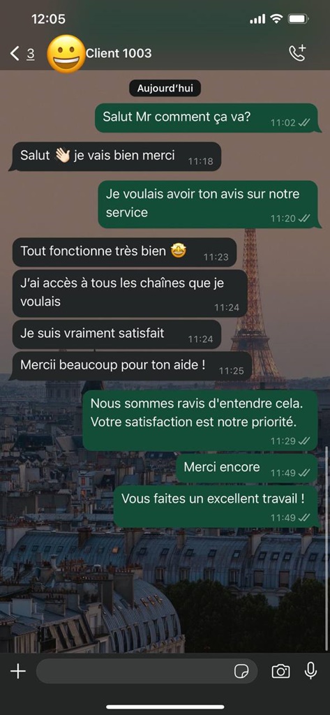Avis WhatsApp client 2